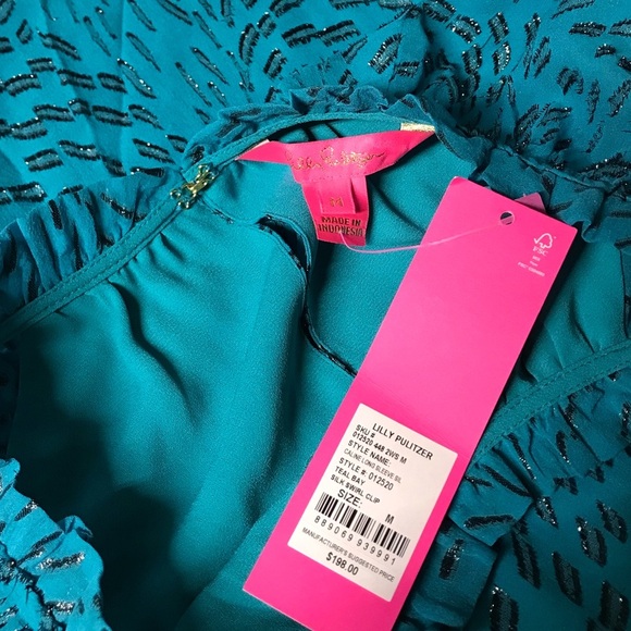 LILLY PULITZER Caline Long Sleeve Silk Top - Picture 7 of 7